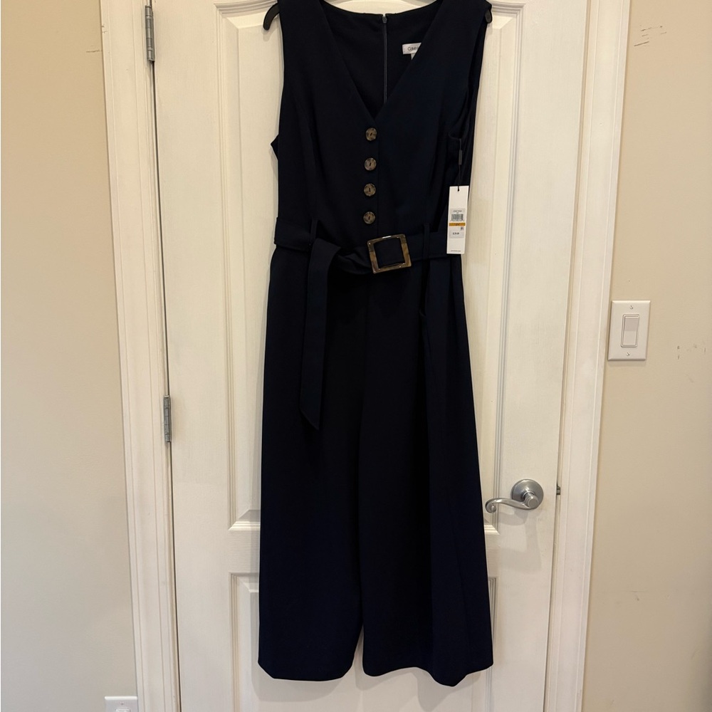 Calvin Klein Navy pantsuit with Belt